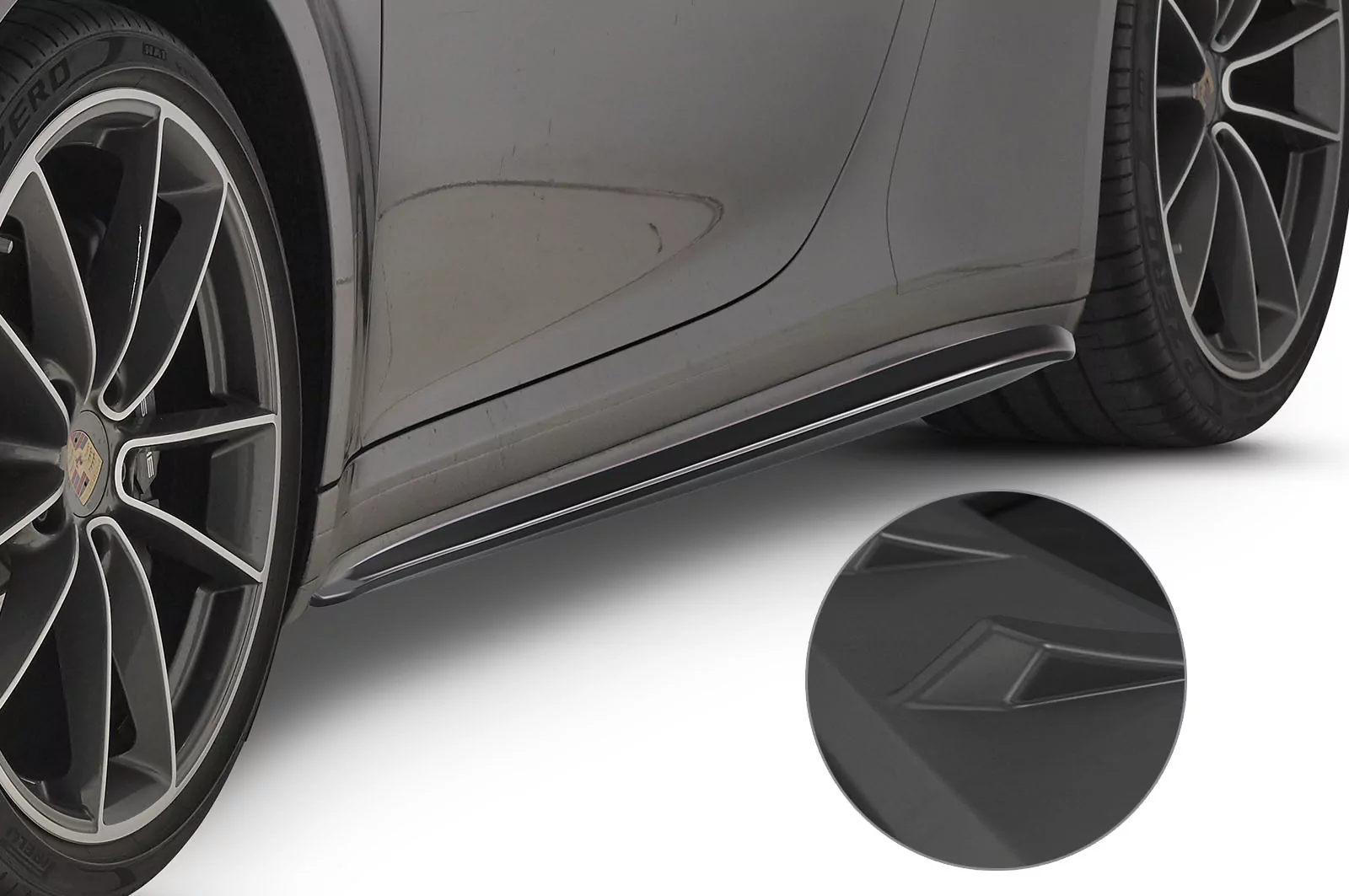 Seitenschweller für Porsche 911/992 Lackierfreundlich (schwarz matt)