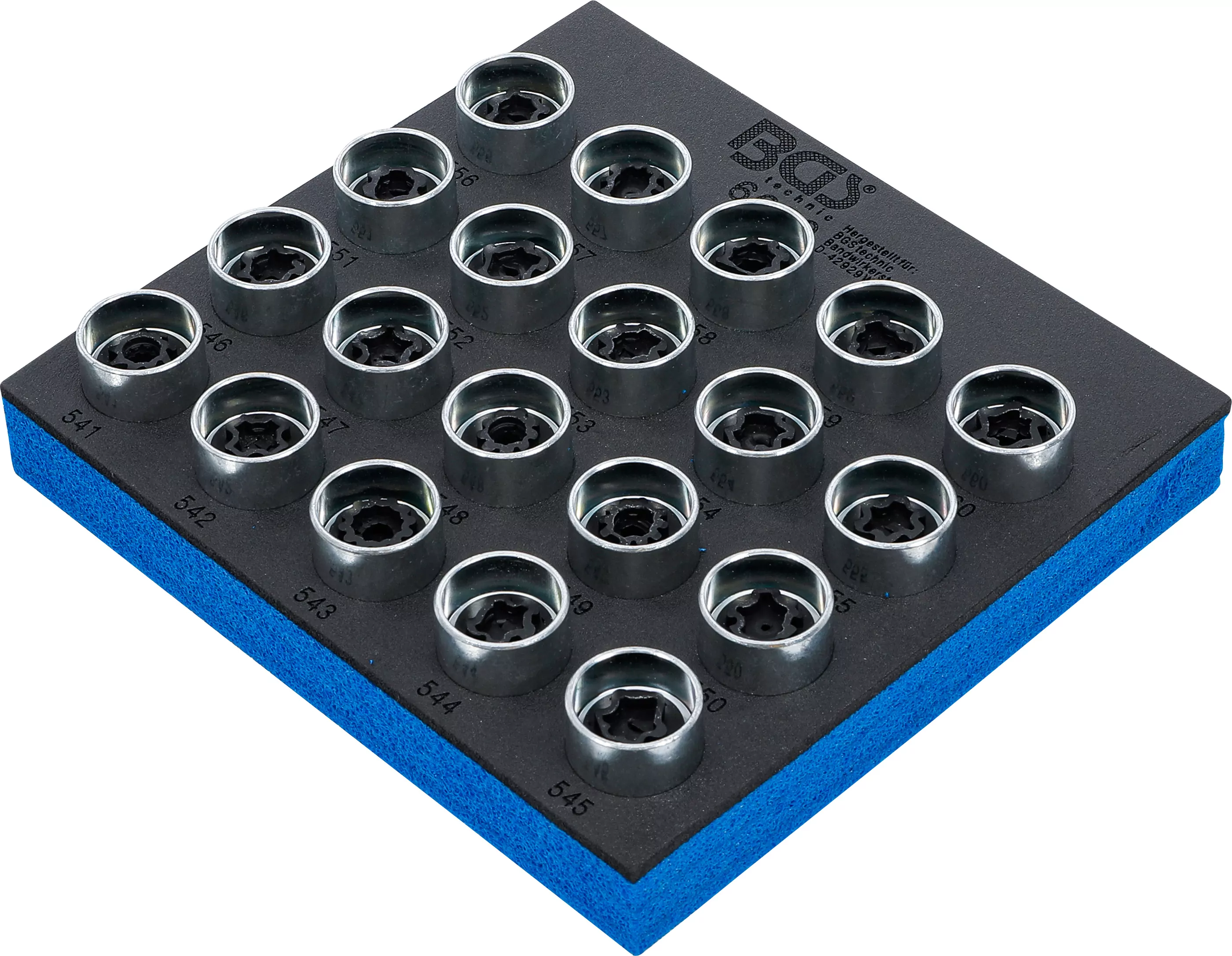 Werkstattwageneinlage 1/6: Felgenschloss-Werkzeug-Satz für VAG | 20-tlg.