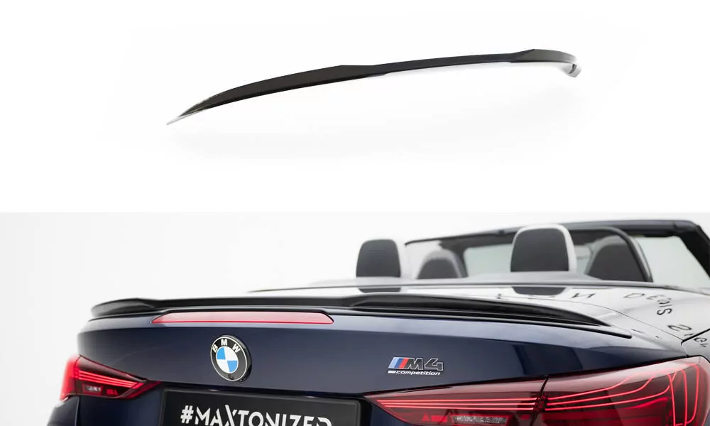 Spoiler CAP Für 3D BMW M4 Cabrio G83 / 4 Cabrio G23 Schwarz Hochglanz