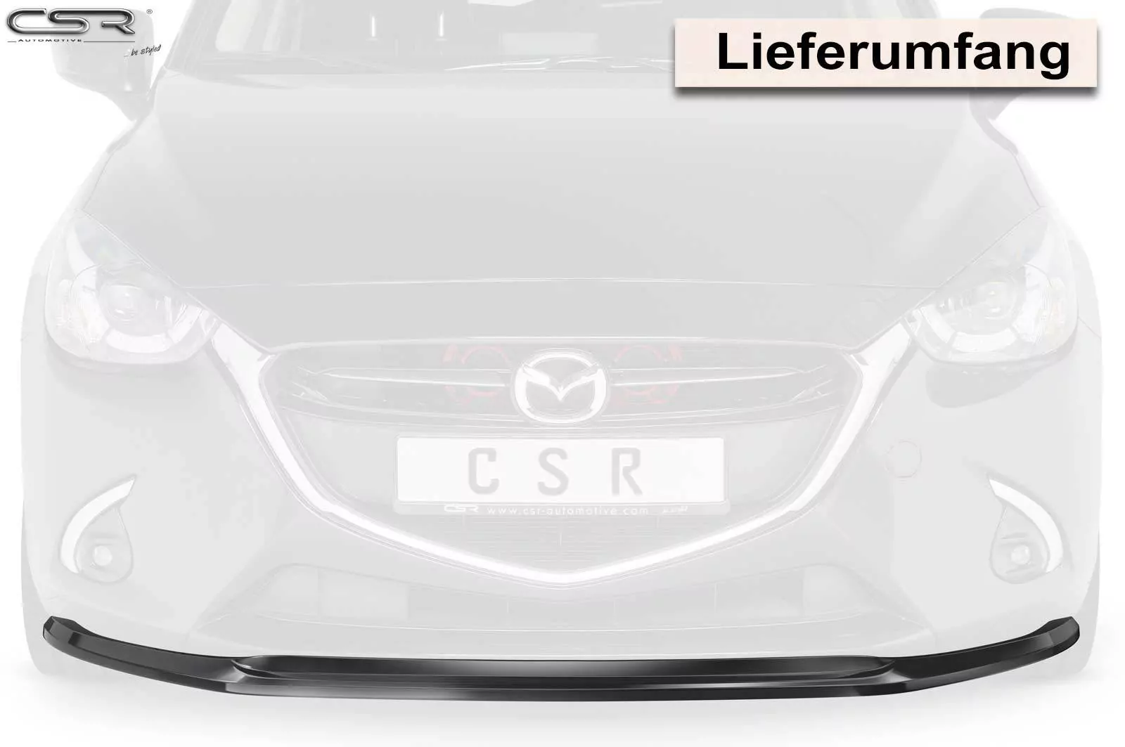 Cup-Spoilerlippe mit ABE für Mazda 2 (Typ DJ) CSL437-M Carbon Look (matt)