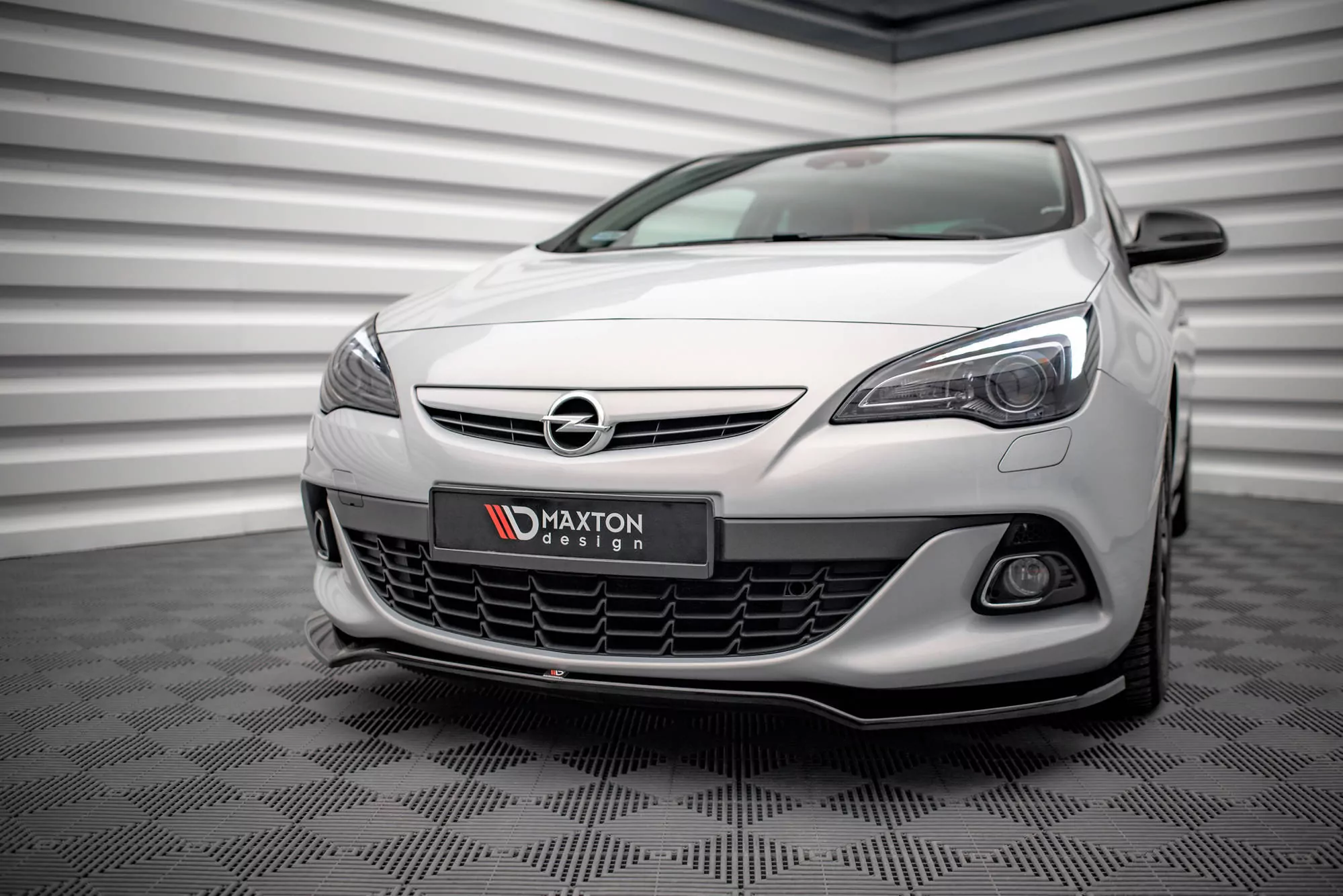 Front Ansatz V.2 Für Opel Astra GTC OPC-Line J Schwarz Hochglanz