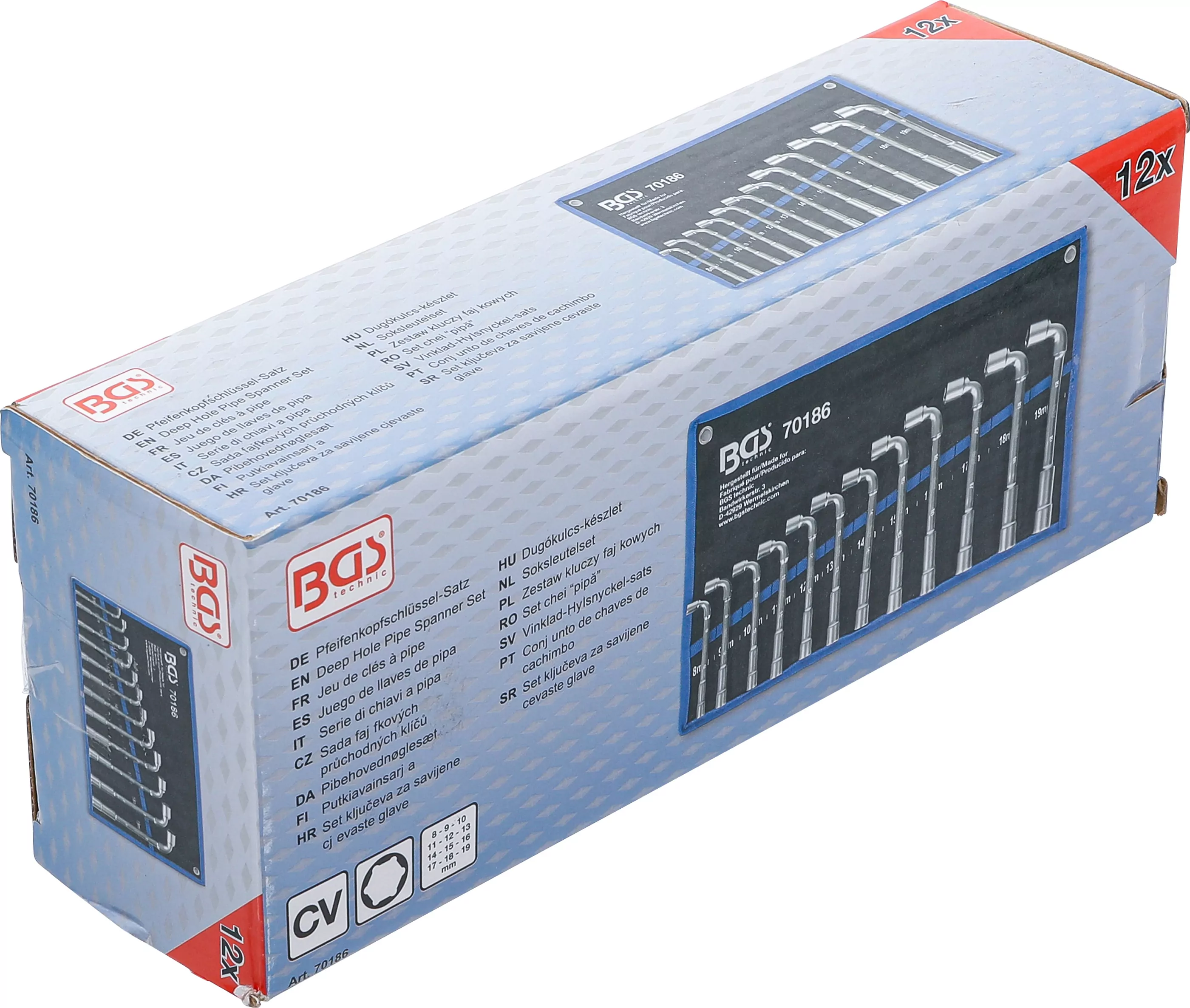 Pfeifenkopfschlüssel-Satz | SW 8 - 19 mm | 12-tlg.