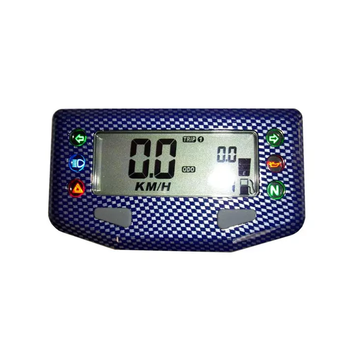 Multifunktionelles Digitalinstrument | carbon-blau Tacho Tank Uhr Kontrollleuchten | grau-blaue Bele.
