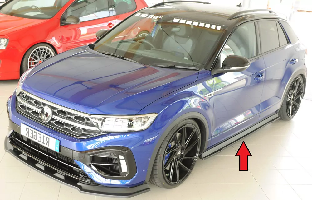 Rieger Seitenschweller links ansatz matt schwarz für VW T-Roc R (A1) 5-tür. 01.22- (ab Facelift)