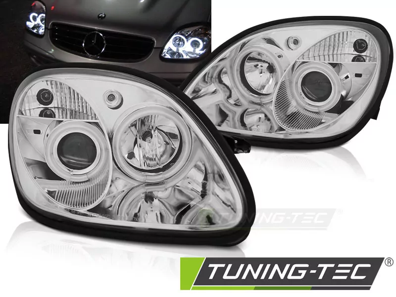 HEADLIGHTS ANGEL EYES CHROME fits MERCEDES R170 SLK 04.96-04