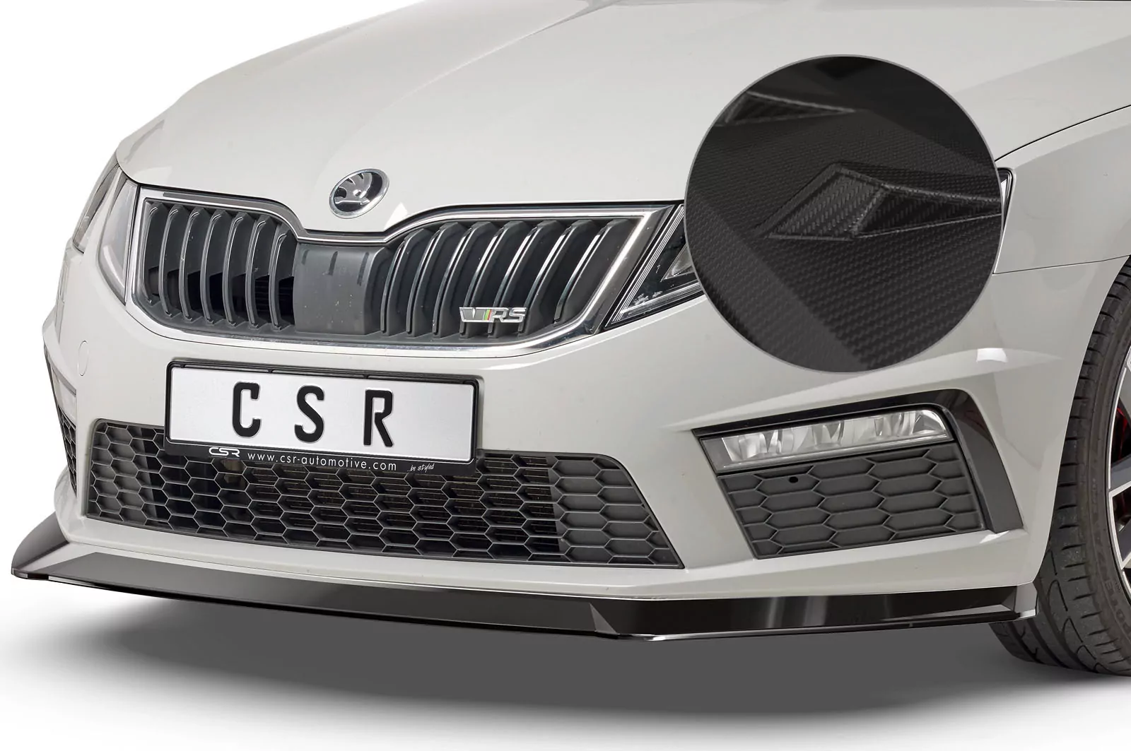 Cup-Spoilerlippe mit ABE für Skoda Octavia III (5E) RS CSL389-M Carbon Look (matt)
