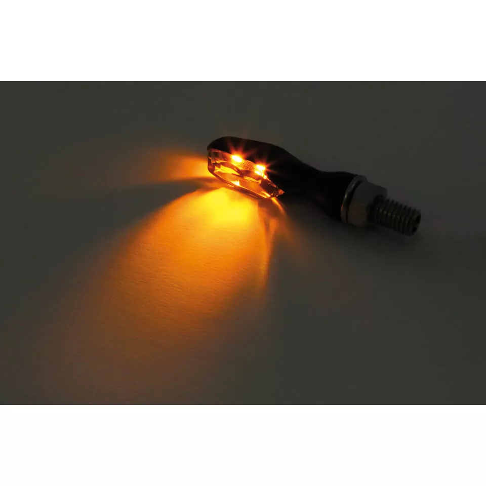 HIGHSIDER Pro Sonic-X2 LED Indicator Gehäuse  Schwarz / Linse Rauchgrau (Paar), Vorn & Hinten