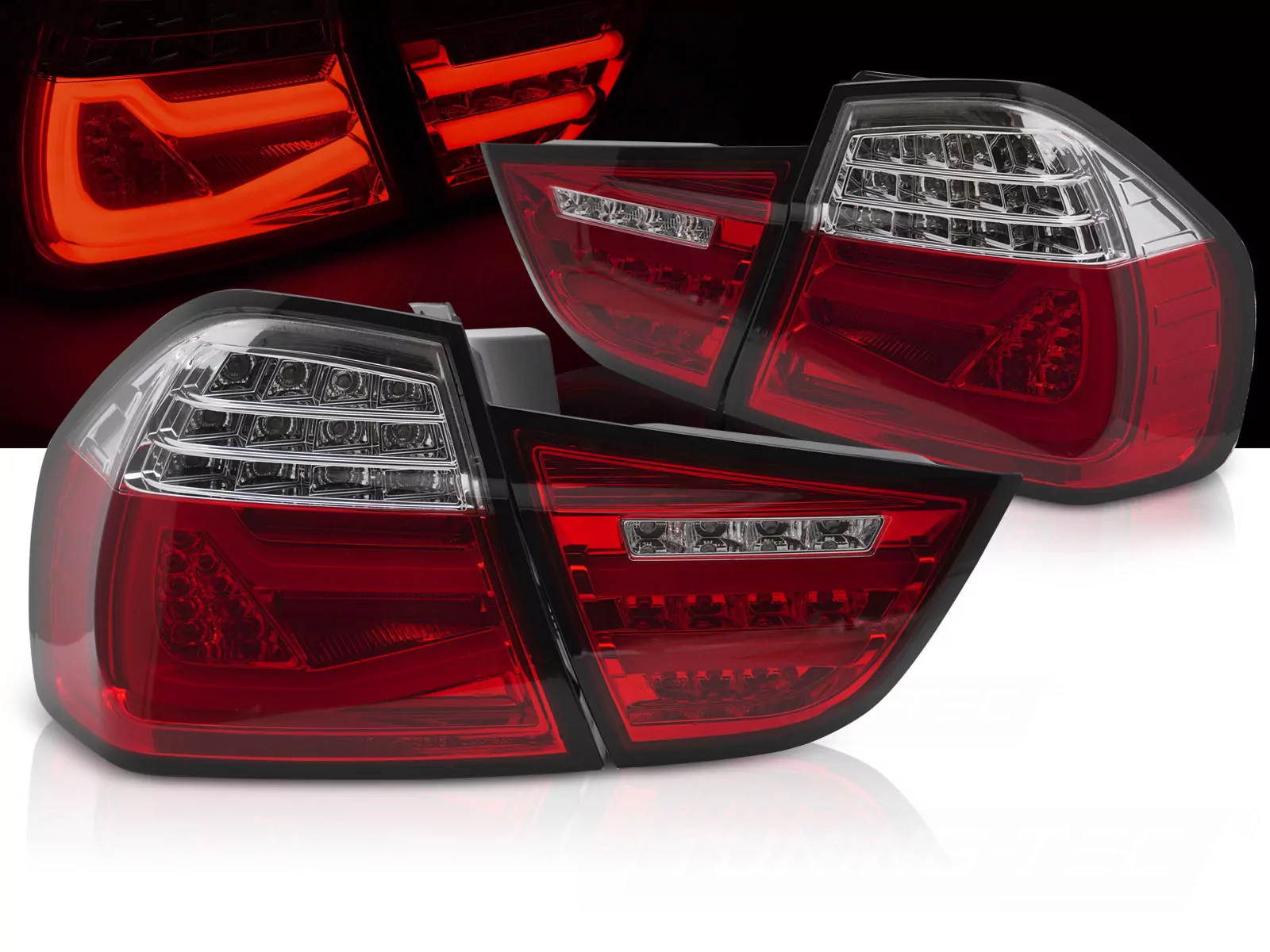 Led Bar Tail Lights Red White Seq Fits Bmw E90 09-11
