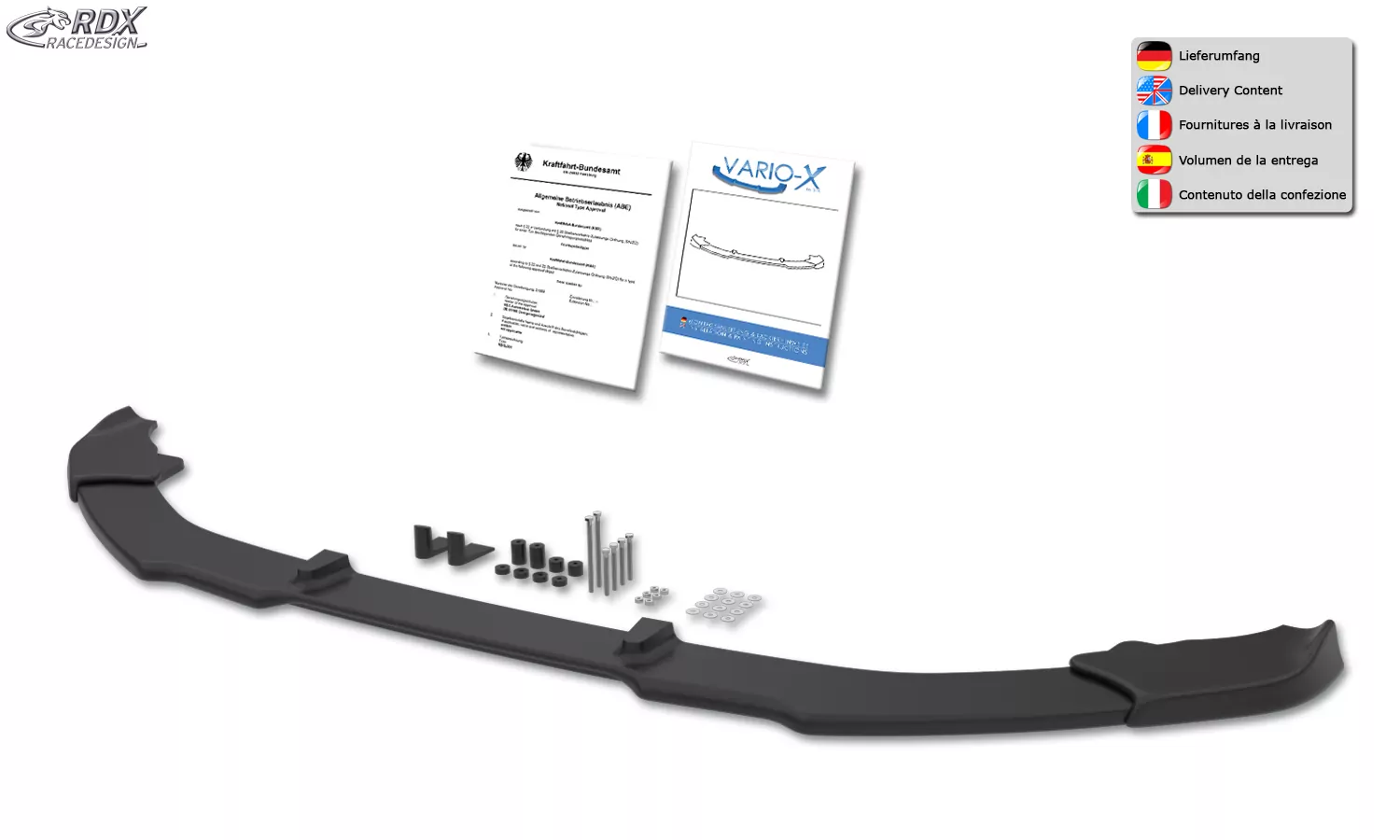 RDX Frontspoiler VARIO-X für MERCEDES GLE AMG-Line V167 (2019+) Frontlippe Front Ansatz Vorne Spoilerlippe