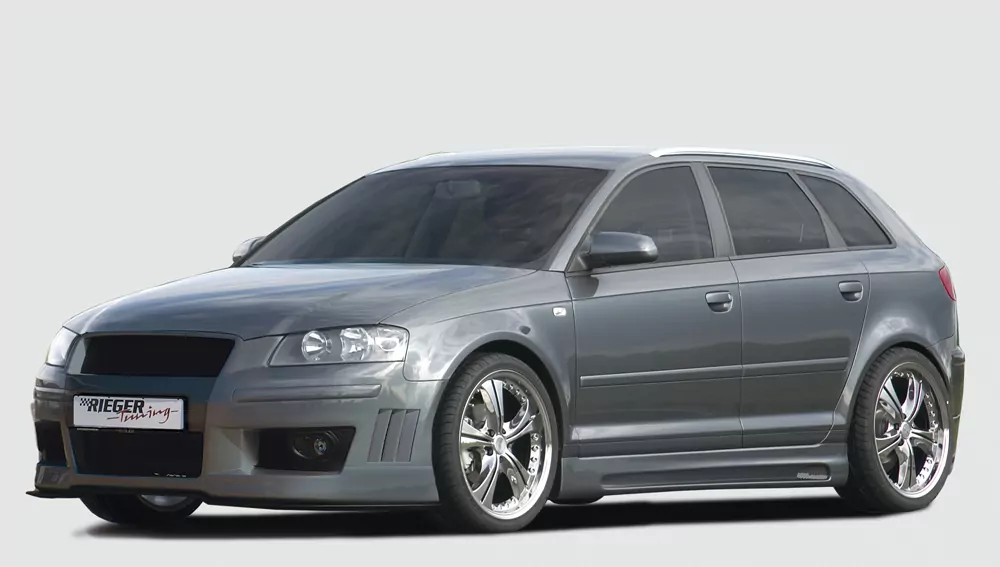 Rieger Seitenschweller links  matt schwarz für Audi A3 (8P) 5-tür. 03.03-