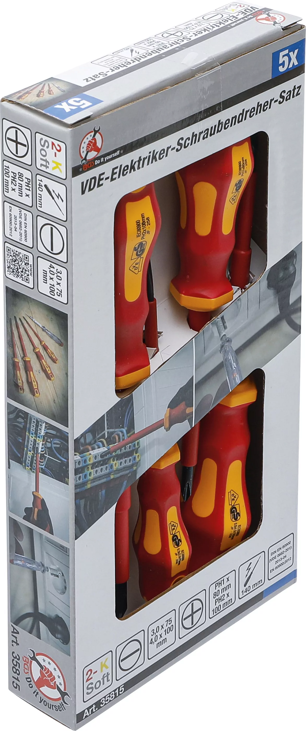 VDE-Elektriker-Schraubendreher-Satz | Schlitz/Kreuzschlitz | 5-tlg.