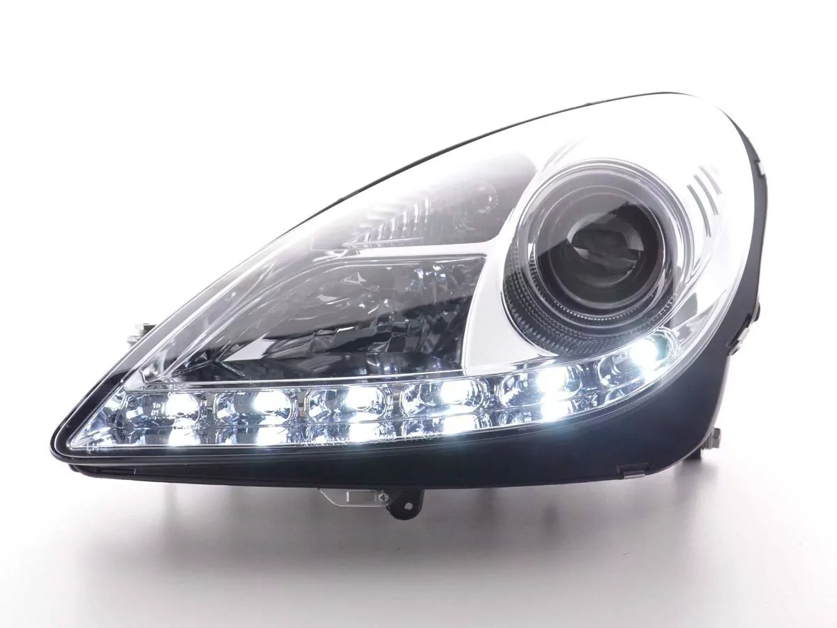 Scheinwerfer Set Xenon Daylight LED Tagfahrlicht Mercedes SLK R171 chrom