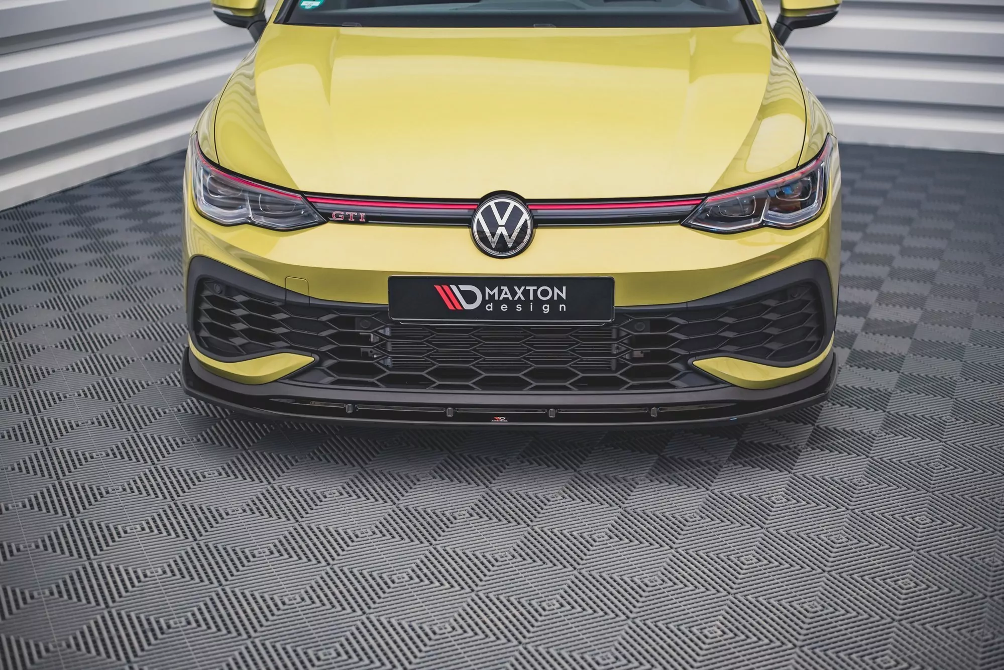Front Ansatz V.4 Für Volkswagen Golf GTI Clubsport Mk8 Schwarz Hochglanz