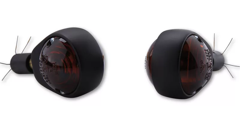 SHIN YO Ochsenauge Handlebar End Indicators Black/Smoke E-Approved (Pair)