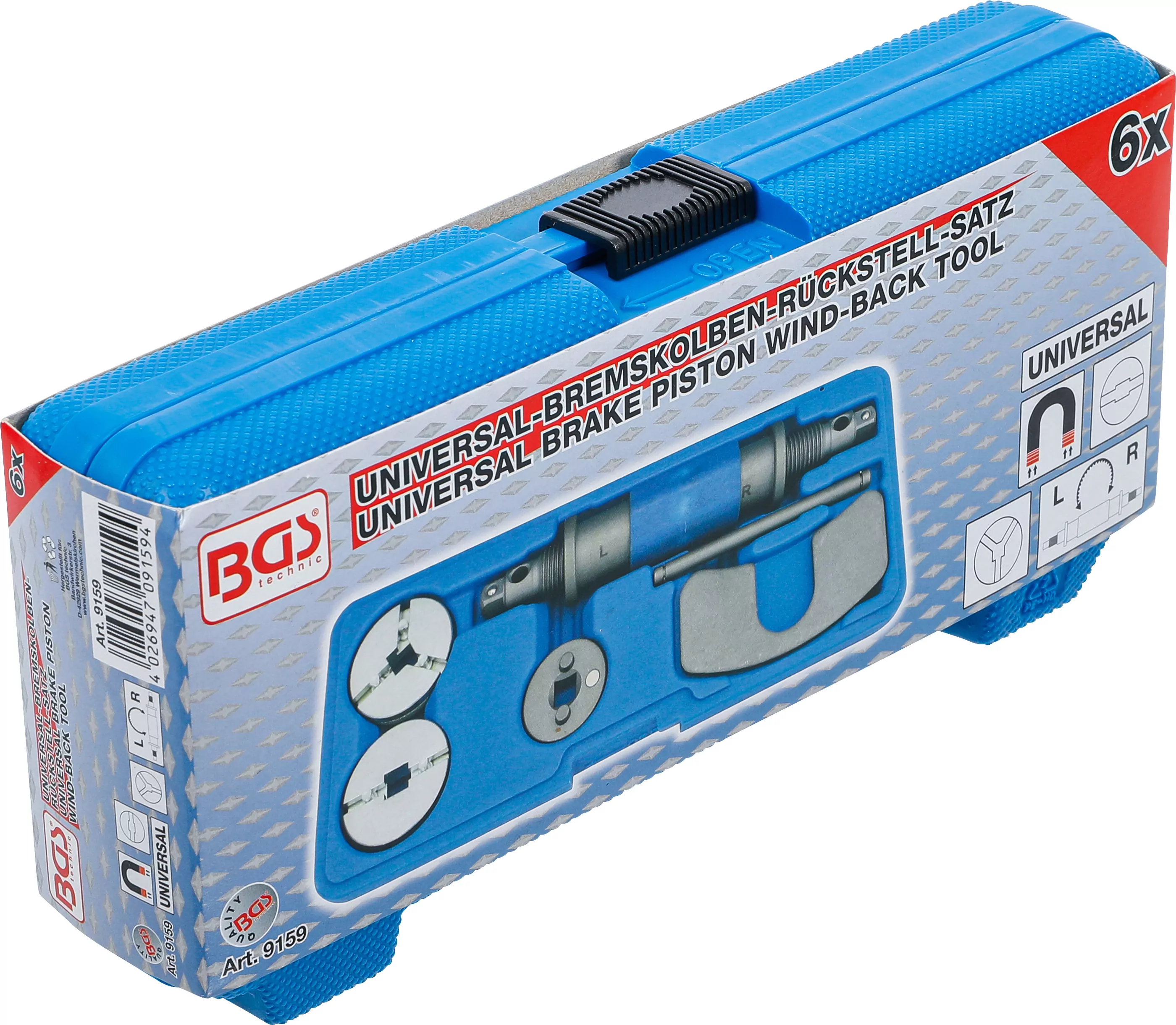 Bremskolben-Rückstell-Satz | universal | Links- und Rechtsgewinde | 6-tlg.