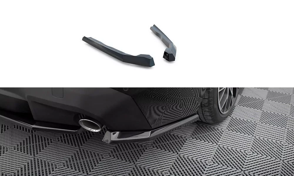 Heck Ansatz Flaps Diffusor V.1 Für BMW 2 Coupe G42 Schwarz Hochglanz