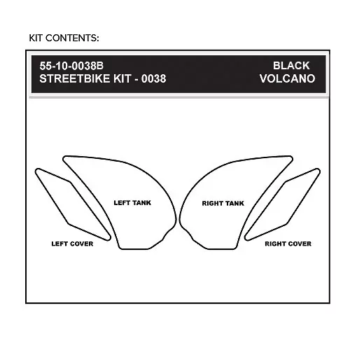 Stompgrip Traction Pad Volcano für Kawasaki Z1000 / ABS 10-16 Schwarz