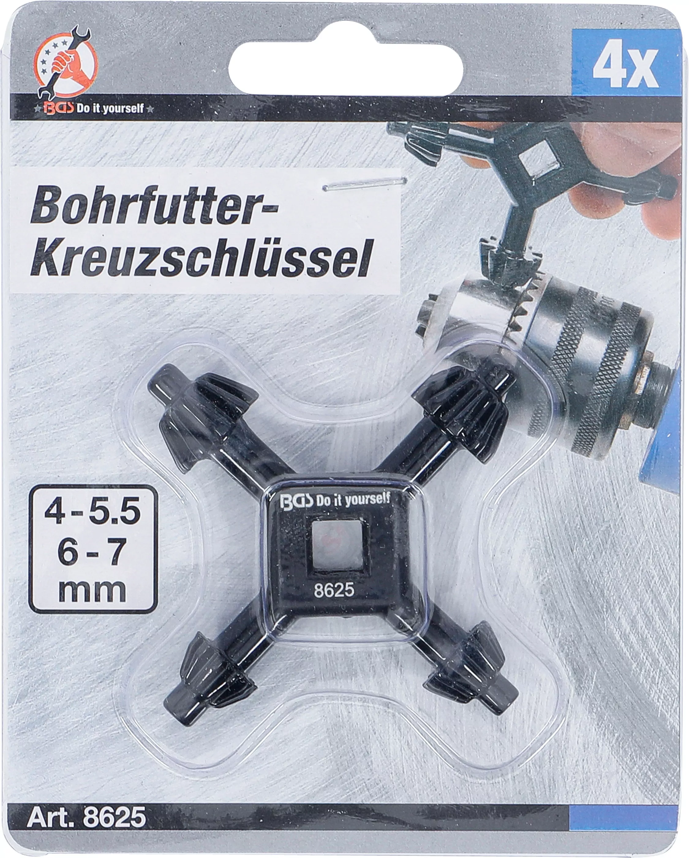 Bohrfutter-Kreuzschlüssel | universal | Ø 4 / 5,5 / 6 / 7 mm