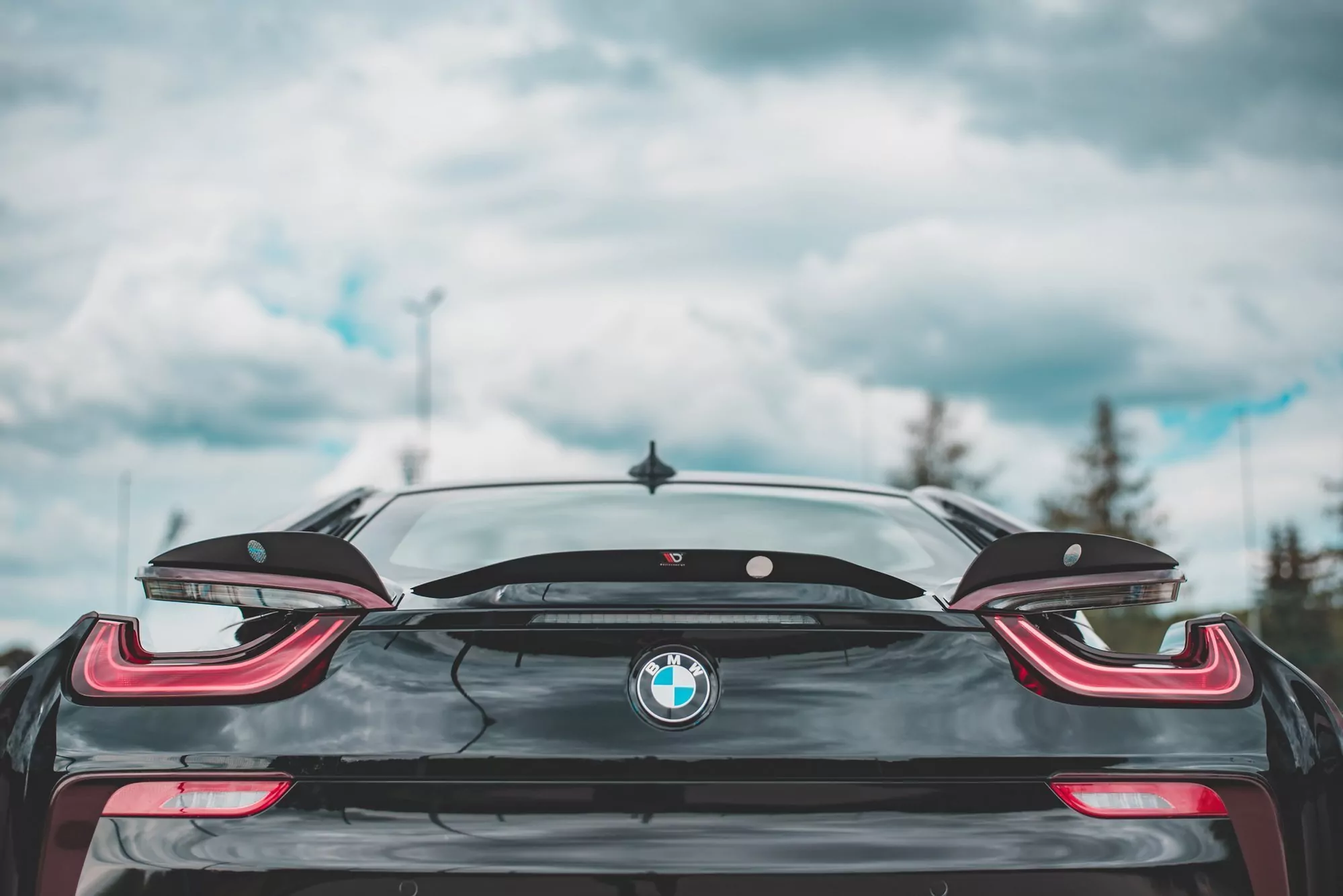 Zentrale Spoiler CAP Passend Für BMW I8 Schwarz Hochglanz
