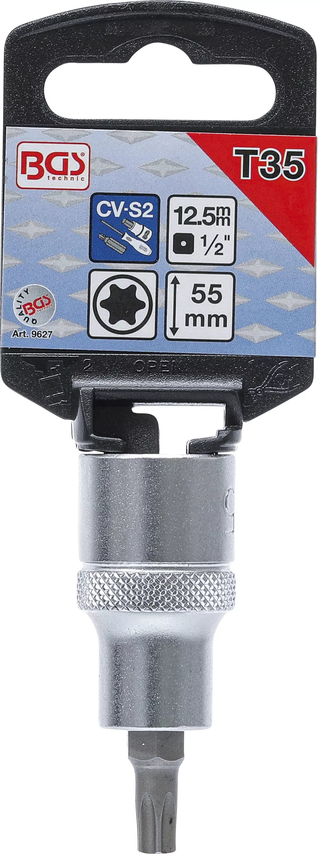 Bit-Einsatz | Länge 55 mm | Antrieb Innenvierkant 12,5 mm (1/2") | T-Profil (für Torx) T35