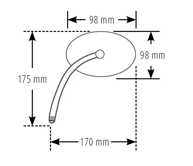 HIGHSIDER pro Lenkerspiegel Conero Schwarz (1Stck.)