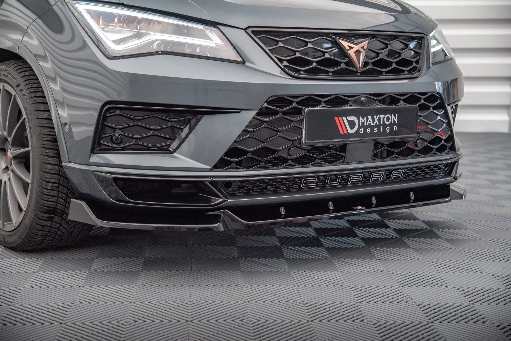 Front Ansatz V.1 Für Cupra Ateca Mk1 Schwarz Hochglanz