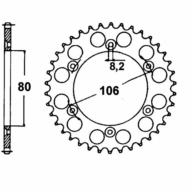 EK-Chain Kettensatz 520DEX für Aprilia 125 MX ab Modelljahr 2004- Umbau auf 11KW
