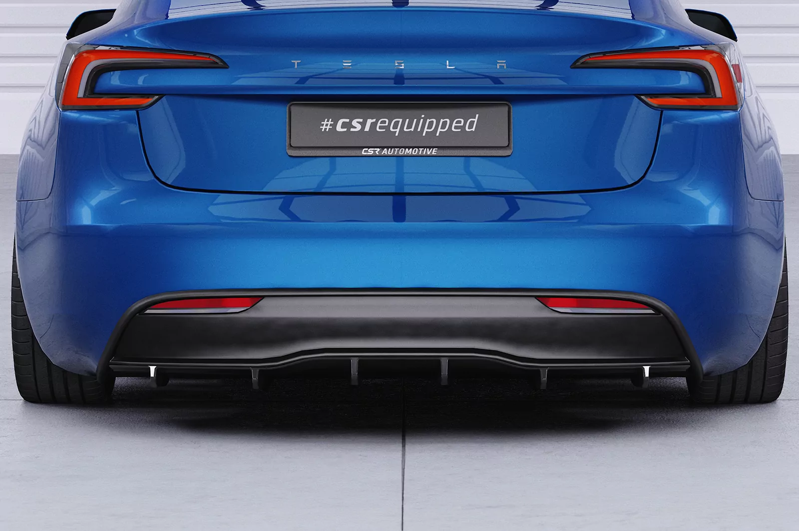 Heckansatz für Tesla Model 3 HA496 Schwarz Strukturiert