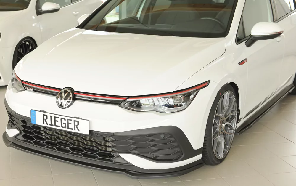 Rieger Spoilerschwert nur für GTI Clubsport matt schwarz für VW Golf 8 GTI Clubsport 5-tür. 10.20-03.24 (bis Facelift)