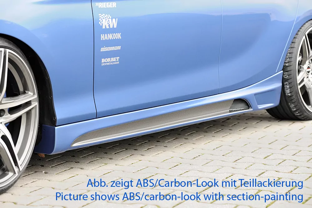 Rieger Seitenschweller links  matt schwarz für BMW 1er F20  (1K4) Lim. / 4-tür. 05.2015- (ab Facelift) LCI