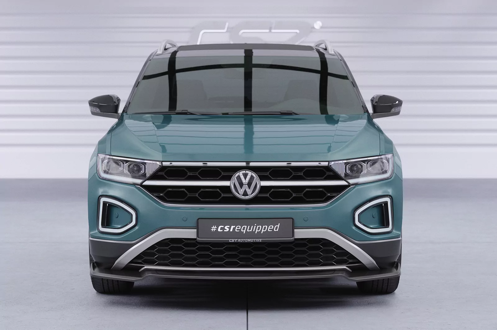 Cup-Spoilerlippe mit ABE für VW T-Roc (A1) Facelift CSL766 Schwarz Strukturiert