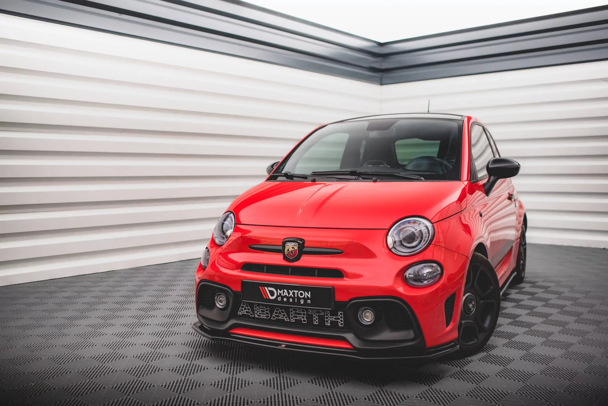 Front Ansatz Passend Für Passend Für FIAT 500 ABARTH MK1 FL Schwarz Hochglanz Schwarz Hochglanz