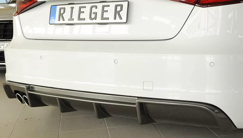 Rieger Heckeinsatz für Audi A3 (8V) - 5-tür. (Sportback 8VA) 07.12-08.16 (bis Facelift) carbon optik