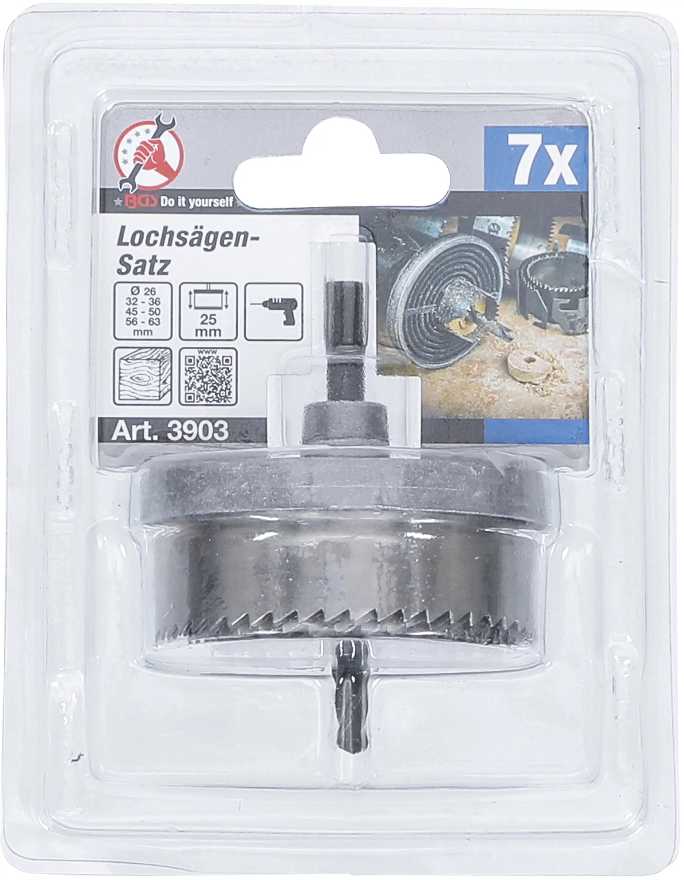 Lochsägen-Satz | Ø 26 - 63 mm | Tiefe 25 mm | 7-tlg.