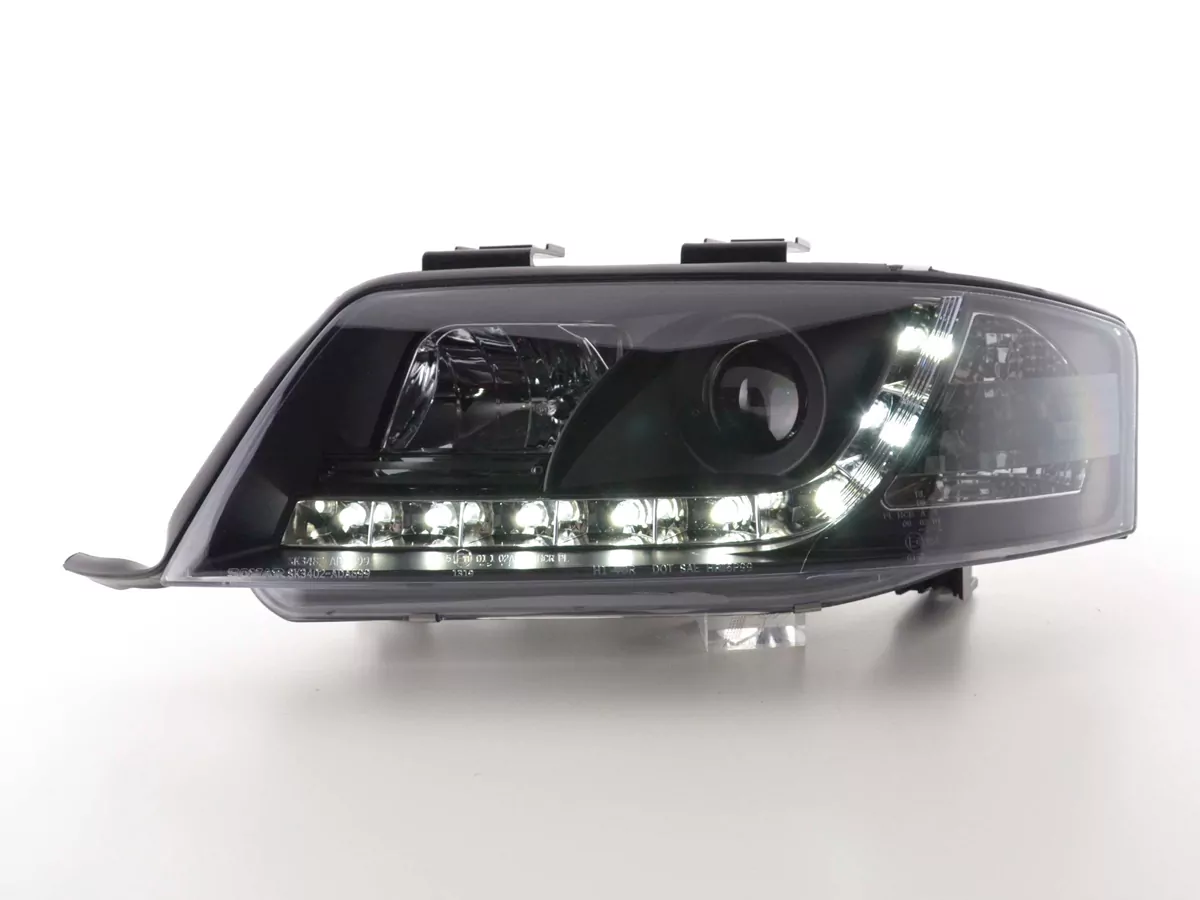 Scheinwerfer Set Daylight LED Tagfahrlicht Audi A6 4B Bj. 97-00 schwarz
