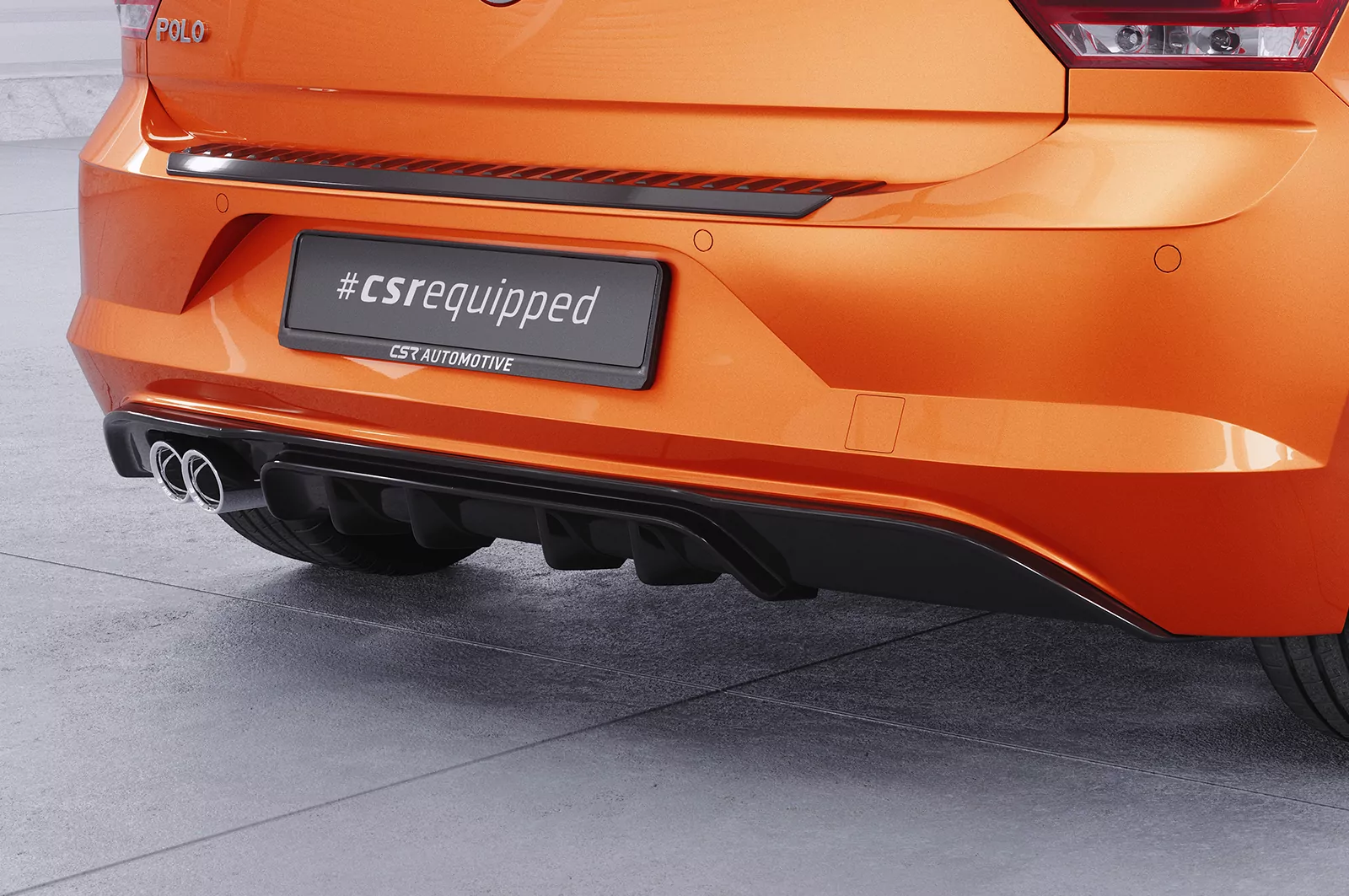 Heckansatz für VW Polo 6 2G (Typ AW) GTI HA442 Schwarz Strukturiert