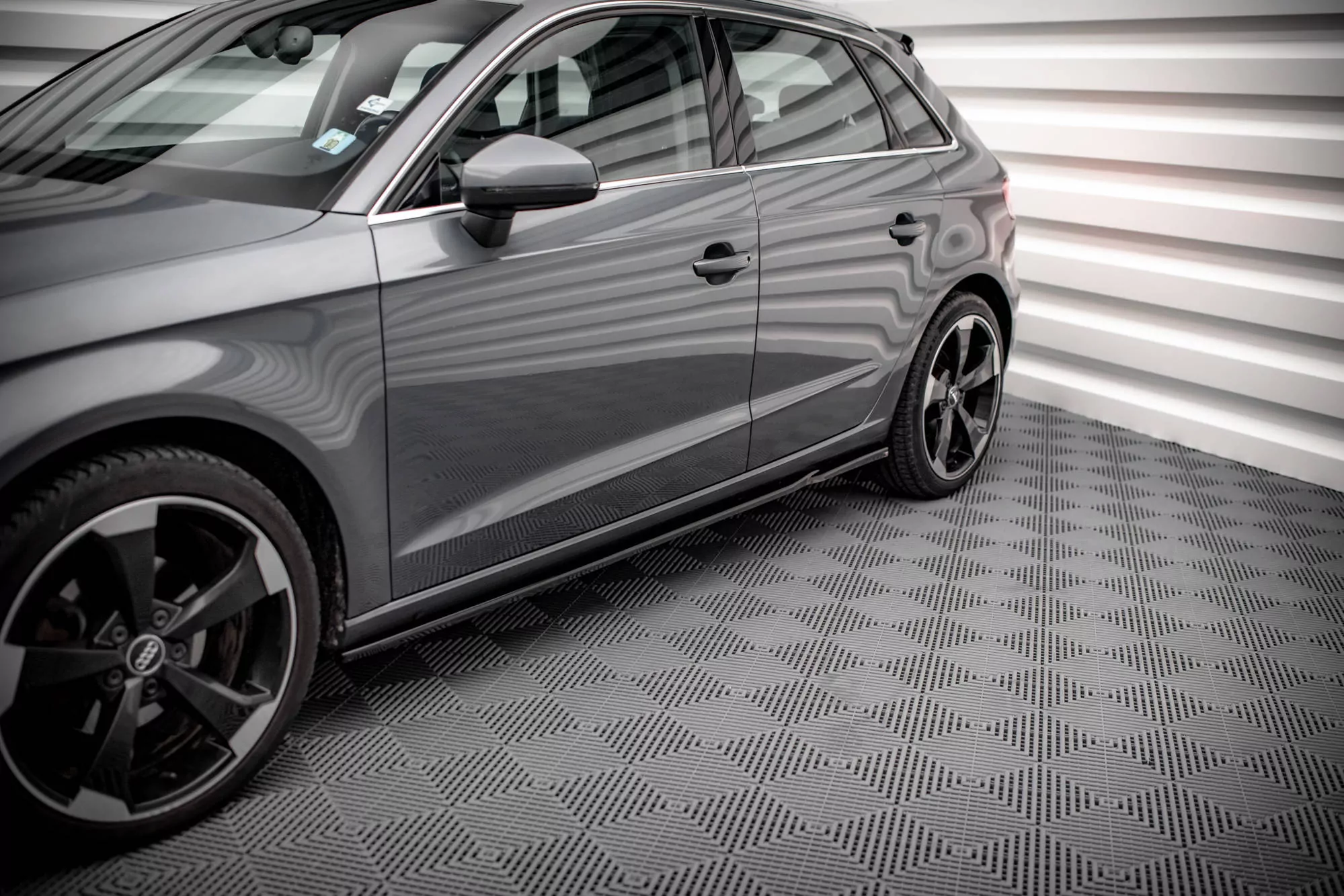 Seitenschweller Ansatz Für Audi A3 Sportback 8V Schwarz Hochglanz