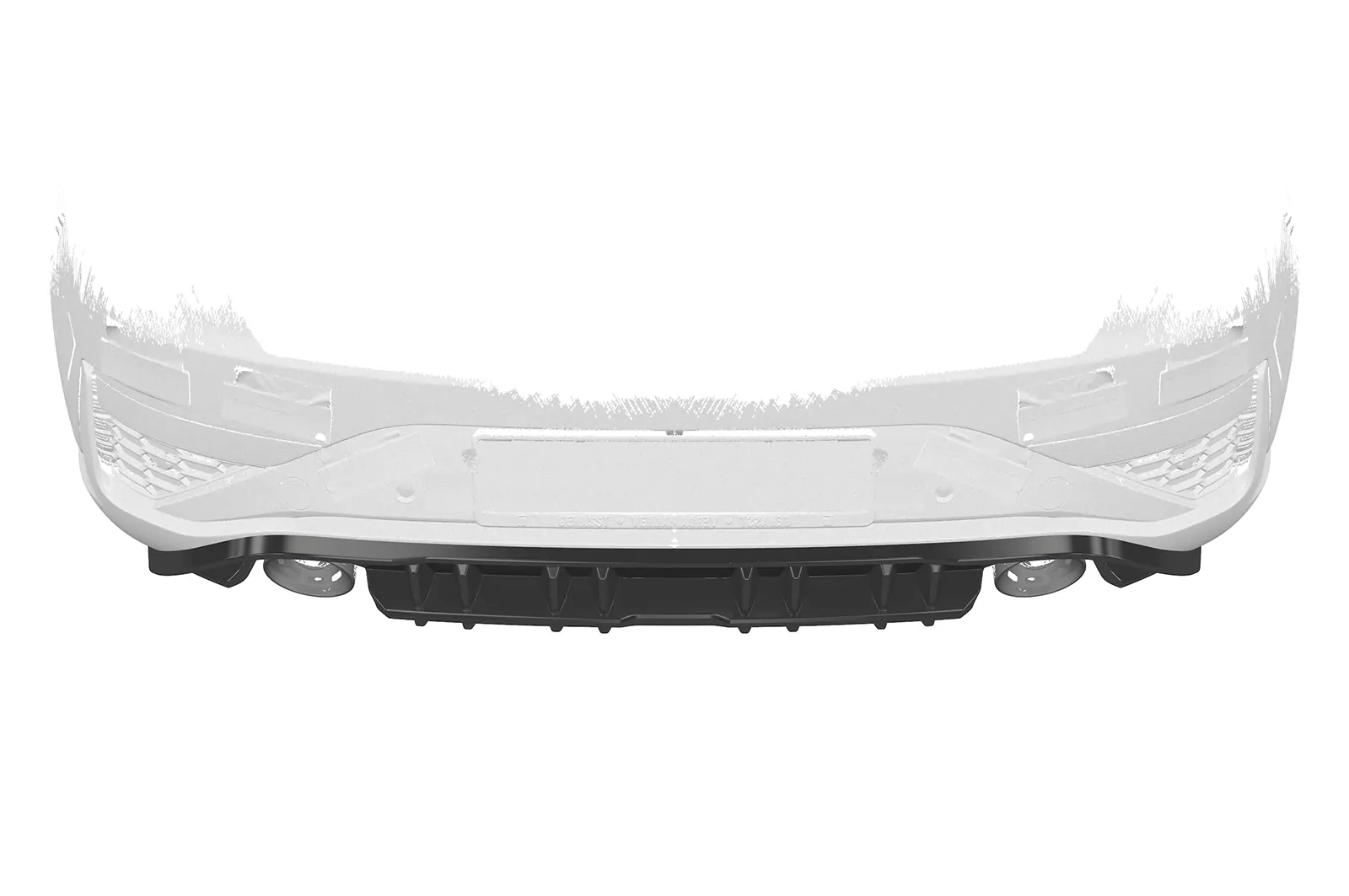 Heckansatz für Hyundai I30 (PD) N HA465 Schwarz Strukturiert