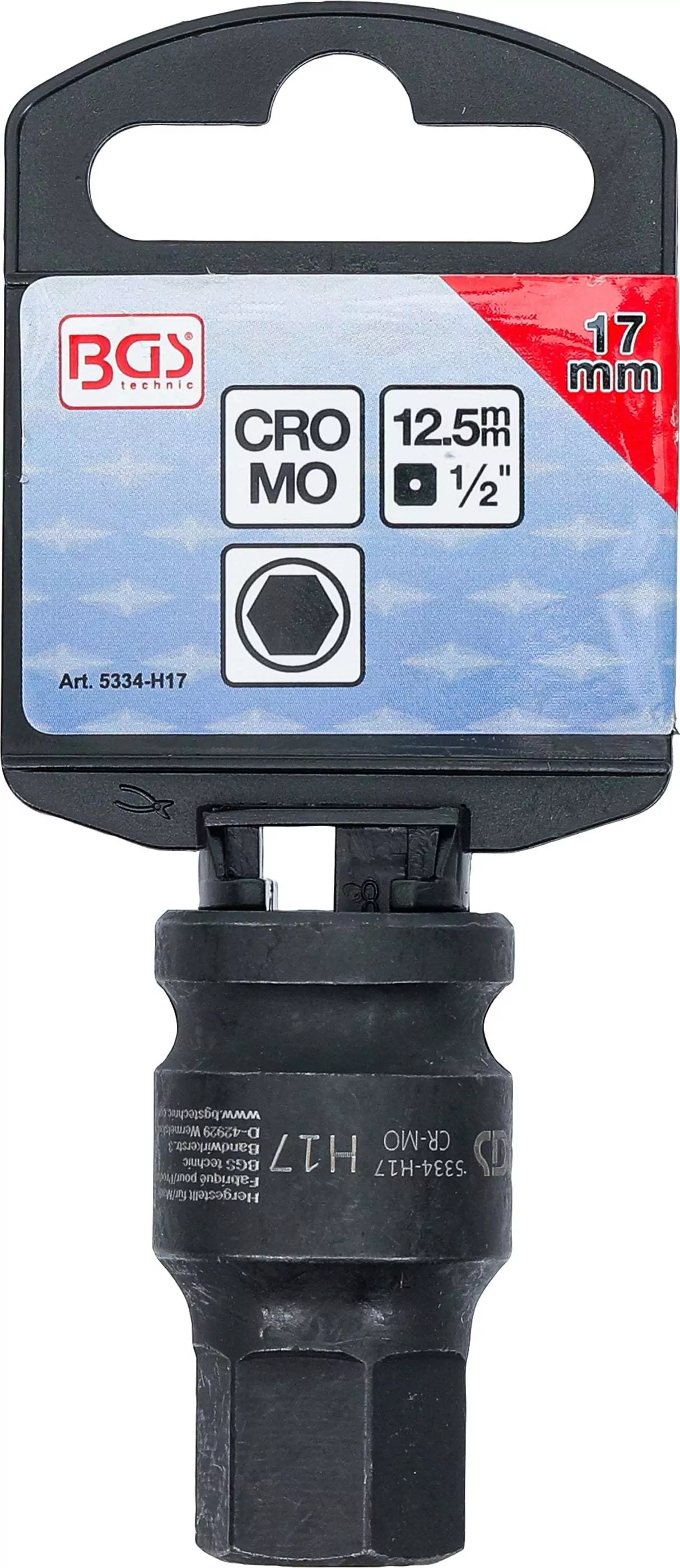 Kraft-Bit-Einsatz | Länge 42 mm | Antrieb Innenvierkant 12,5 mm (1/2") | Innensechskant 17 mm