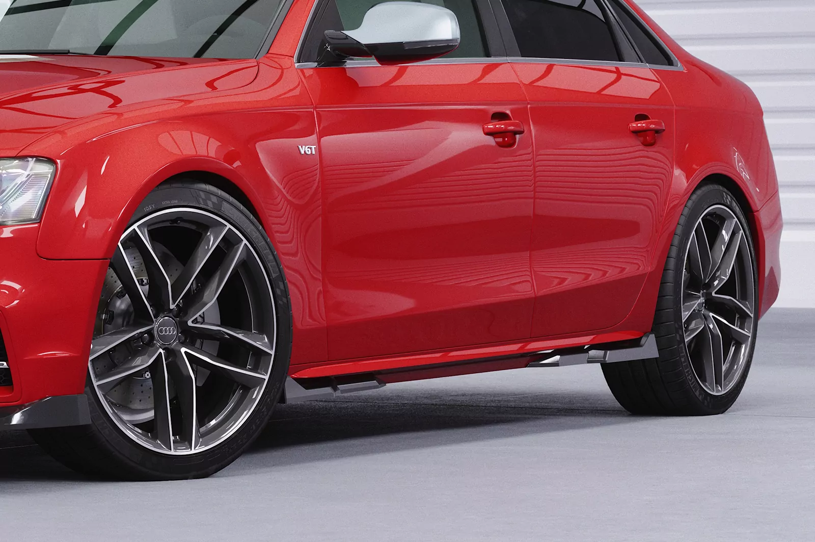 Seitenschweller für Audi A4 / S4 B8 (Typ 8K) SS571 Schwarz Strukturiert