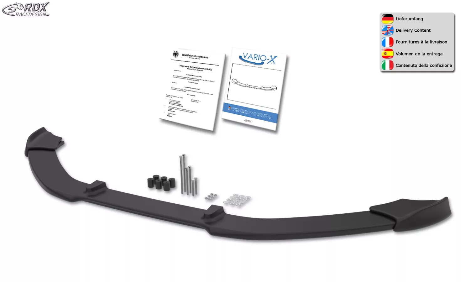 RDX Frontspoiler VARIO-X für AUDI Q7 (4L) -2009 Frontlippe Front Ansatz Vorne Spoilerlippe