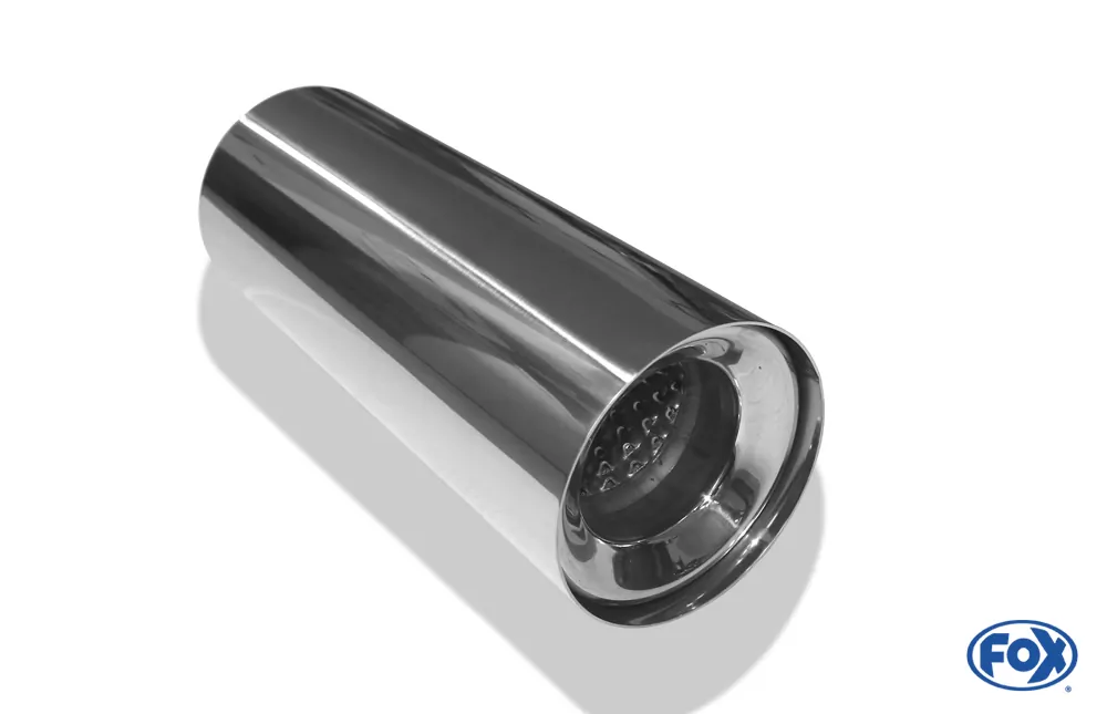 Anschweißendrohr Typ 11  Ø 114 mm / Länge: 300 mm  - rund / uneingerollt / gerade / mit Absorber (Innendurchmesser 70mm - Länge: 150mm)