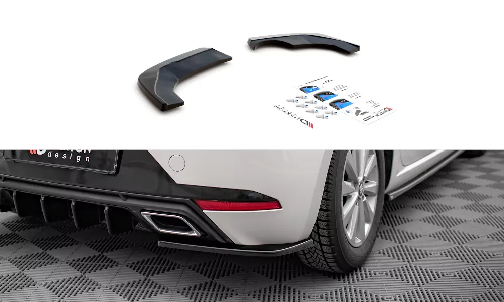 Heck Ansatz Flaps Diffusor Für Seat Ibiza FR/ Standard Mk5 Schwarz Hochglanz