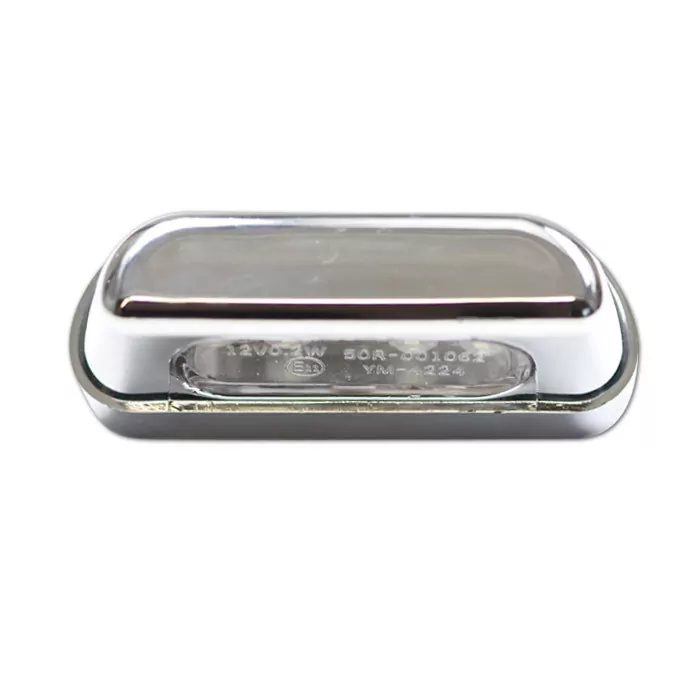 LED-Kennzeichenbeleuchtung "Zest" Schraubenabstand: 45mm | E-geprüft | chrom | ABS