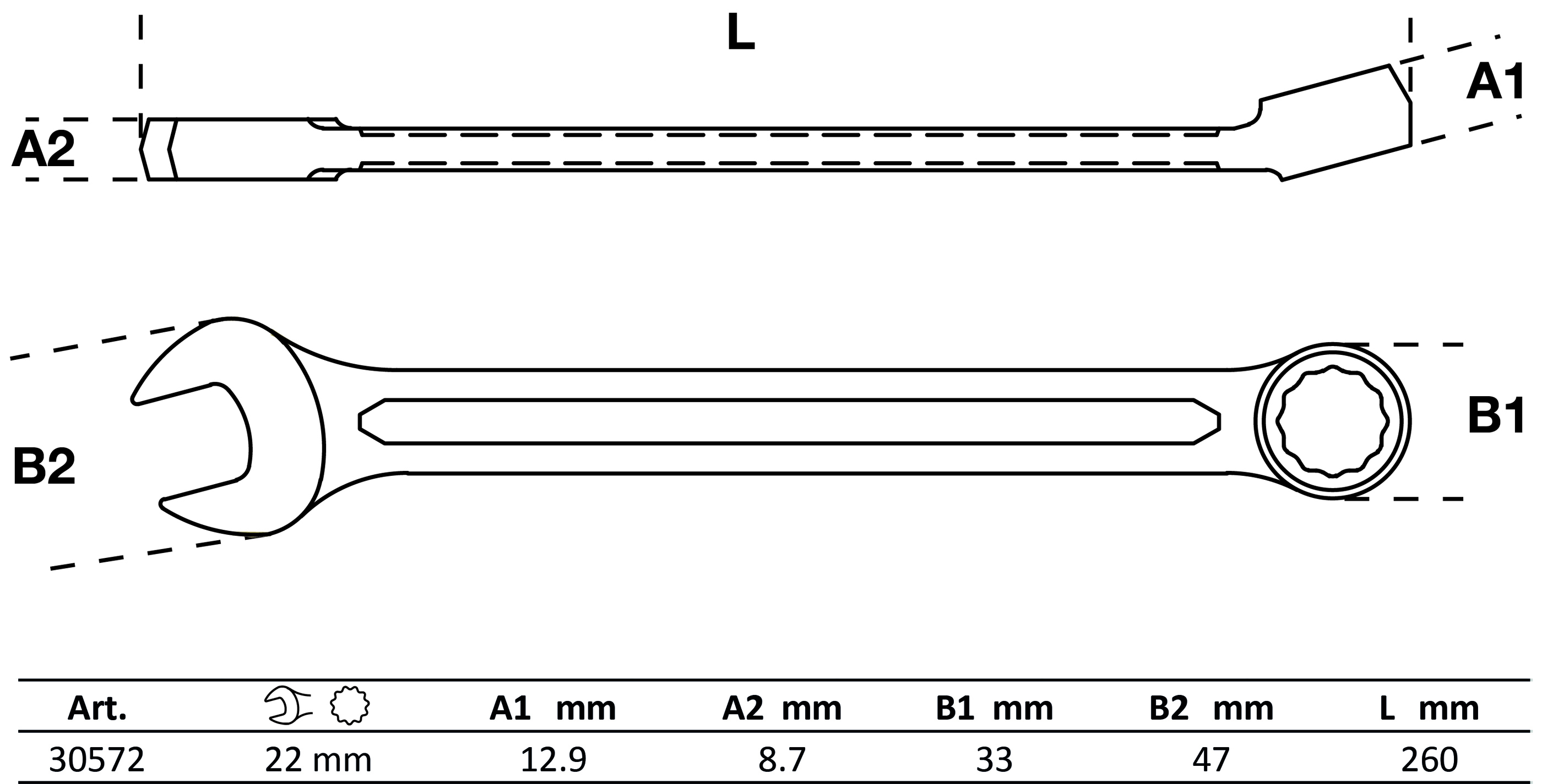 Maul-Ringschlüssel | SW 22 mm