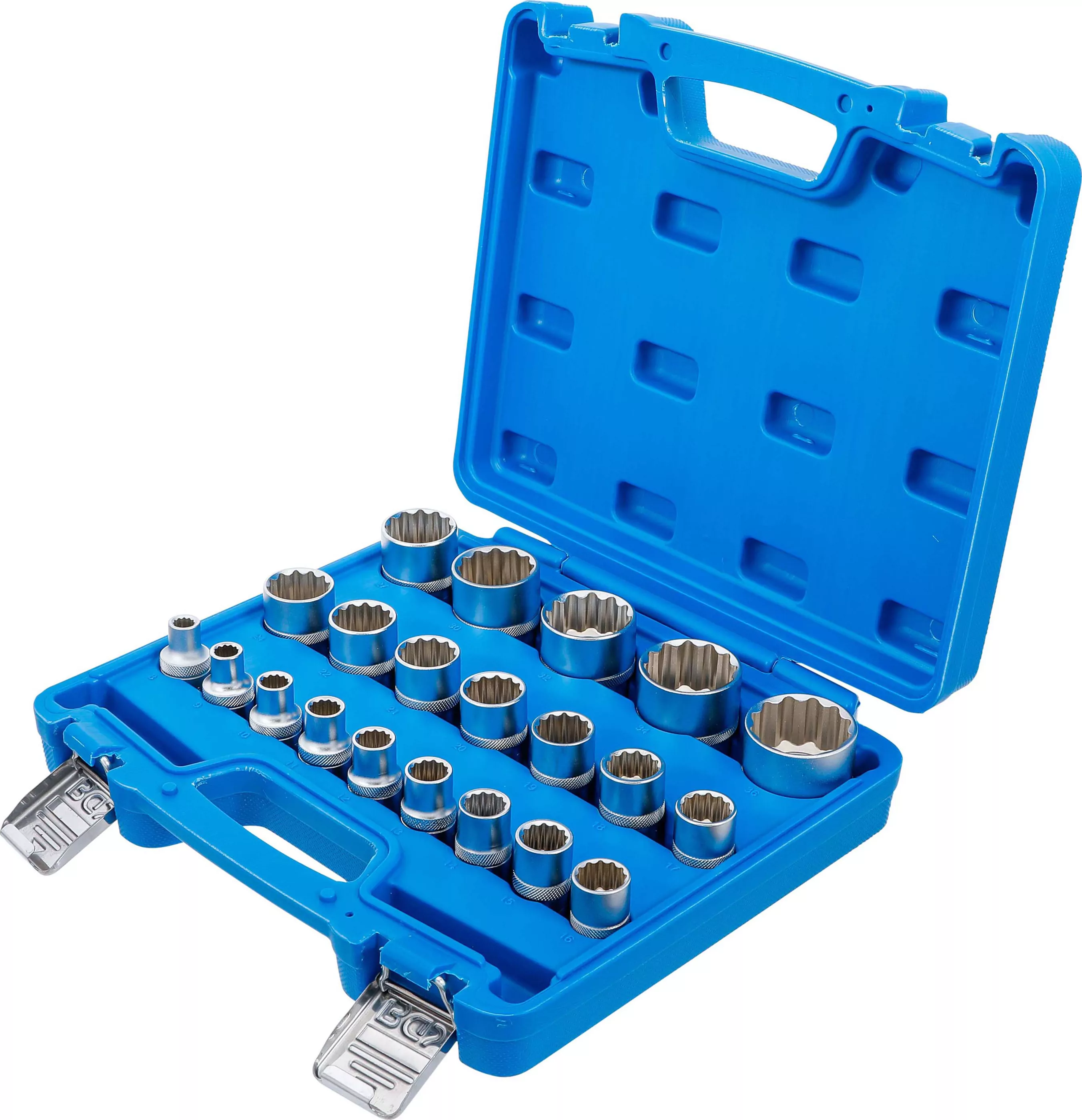 Steckschlüssel-Einsatz-Satz Zwölfkant | Antrieb Innenvierkant 12,5 mm (1/2") | SW 8 - 36 mm | 21-tlg.