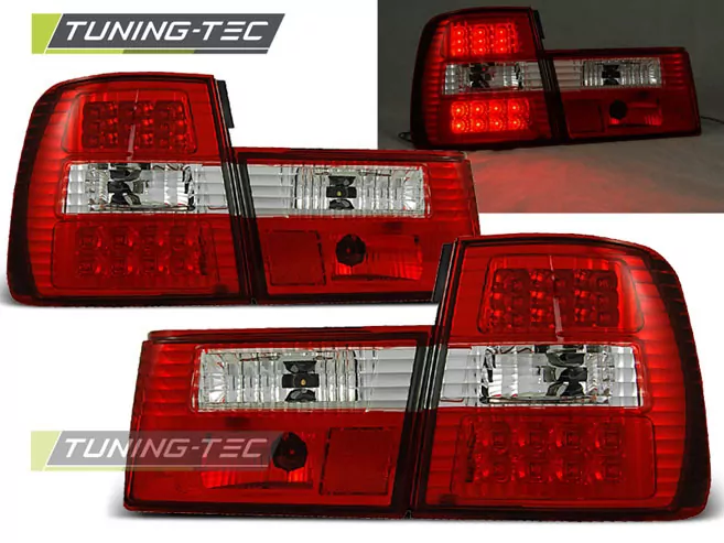 Led Tail Lights Red White Fits Bmw E34 02.88-12.95 Sedan  