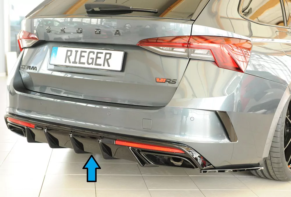 Rieger Heckeinsatz glanz schwarz für Skoda Octavia RS (NX) Lim. 08.24- (ab Facelift/PV)