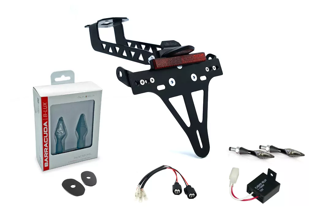 alpha Technik Kennzeichenhalter-Blinker-Kit X-LED (vorne + hinten) für Kawasaki Versys 1000 ab Modelljahr 2019