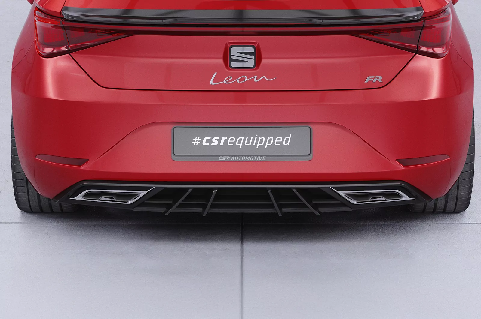 Heckansatz für Seat Leon IV (Typ KL) HA275 Schwarz Strukturiert